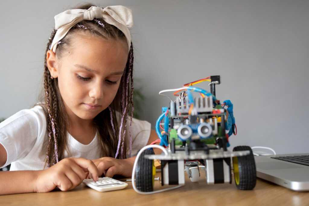 A presença da IA na educação infantil por meio de brinquedos inteligentes e interativos.